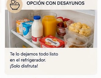 Desayuno preparado en el refrigerador